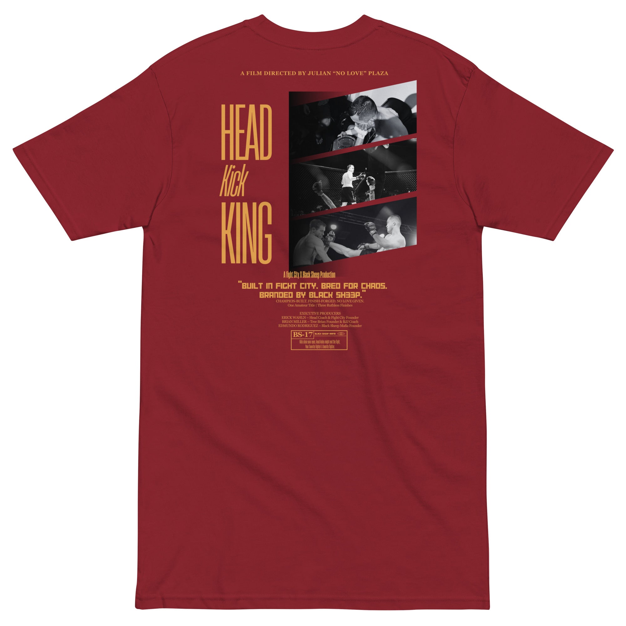 Julian Plaza Head Kick King Men's premium heavyweight tee – Black