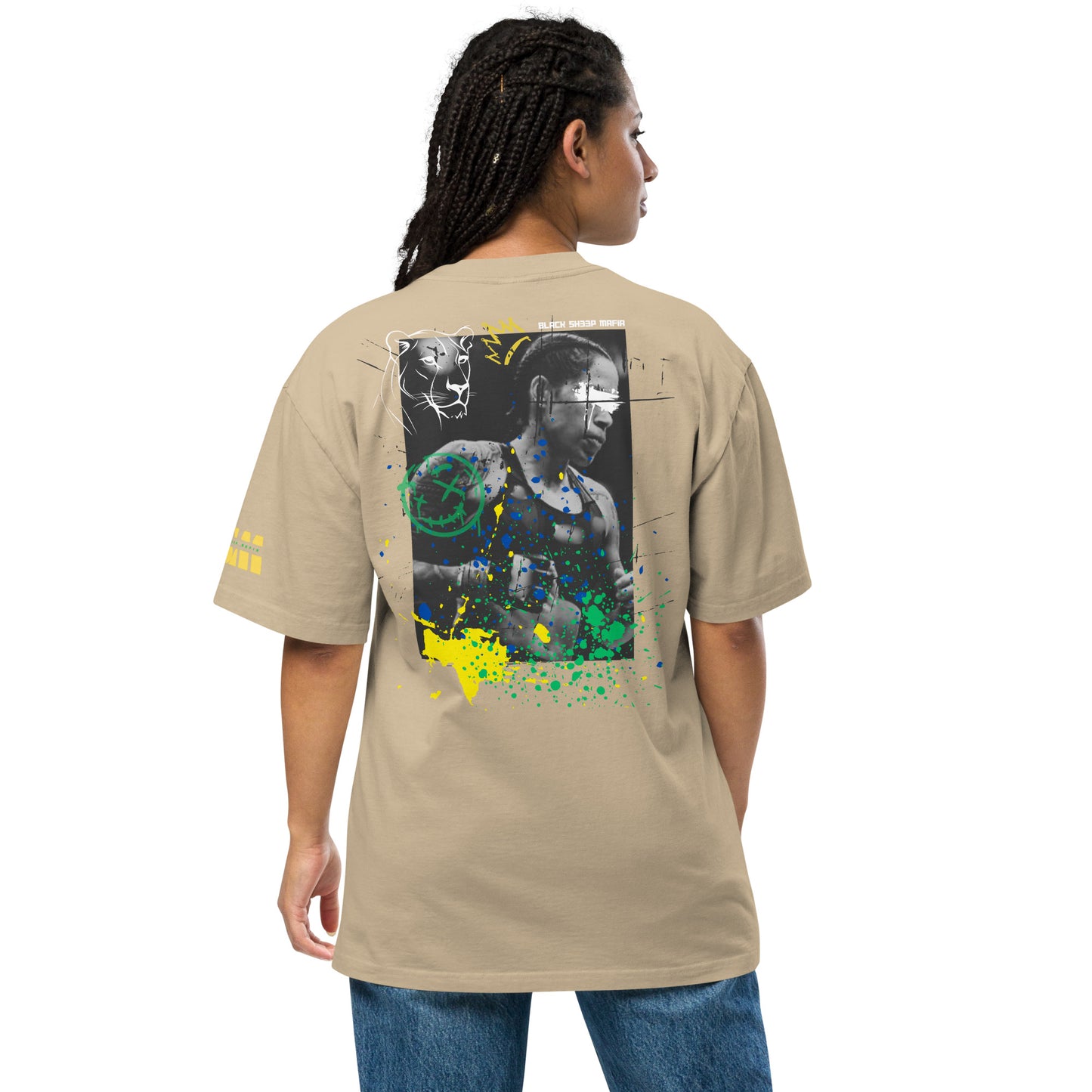 Black Sheep Mafia "Amanda Nunes" Oversized faded t-shirt